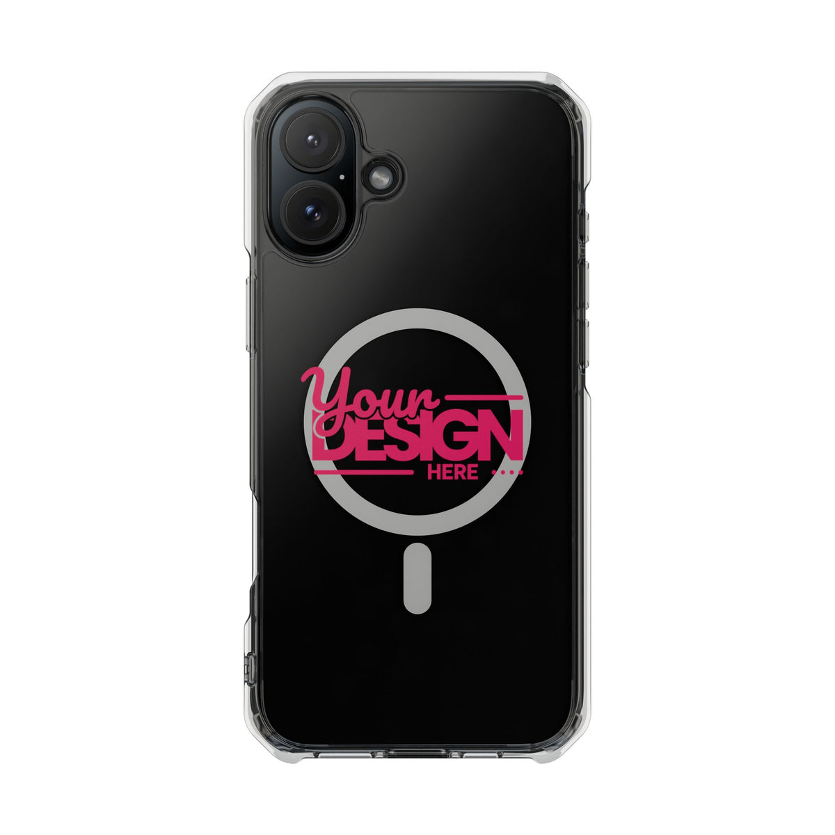 Magnetic Clear Phone Case – Custom ‘Your Design Here’ MagSafe-Compatible Impact-Resistant Cover for iPhone