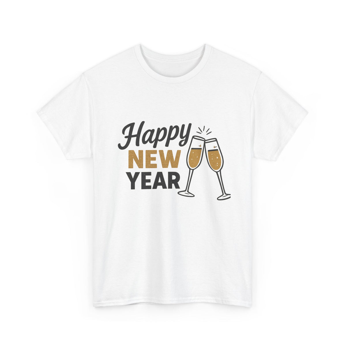 Happy New Year Tee — Champagne Toast Holiday T-Shirt