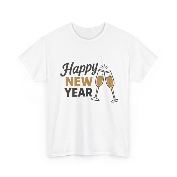 Happy New Year Tee — Champagne Toast Holiday T-Shirt