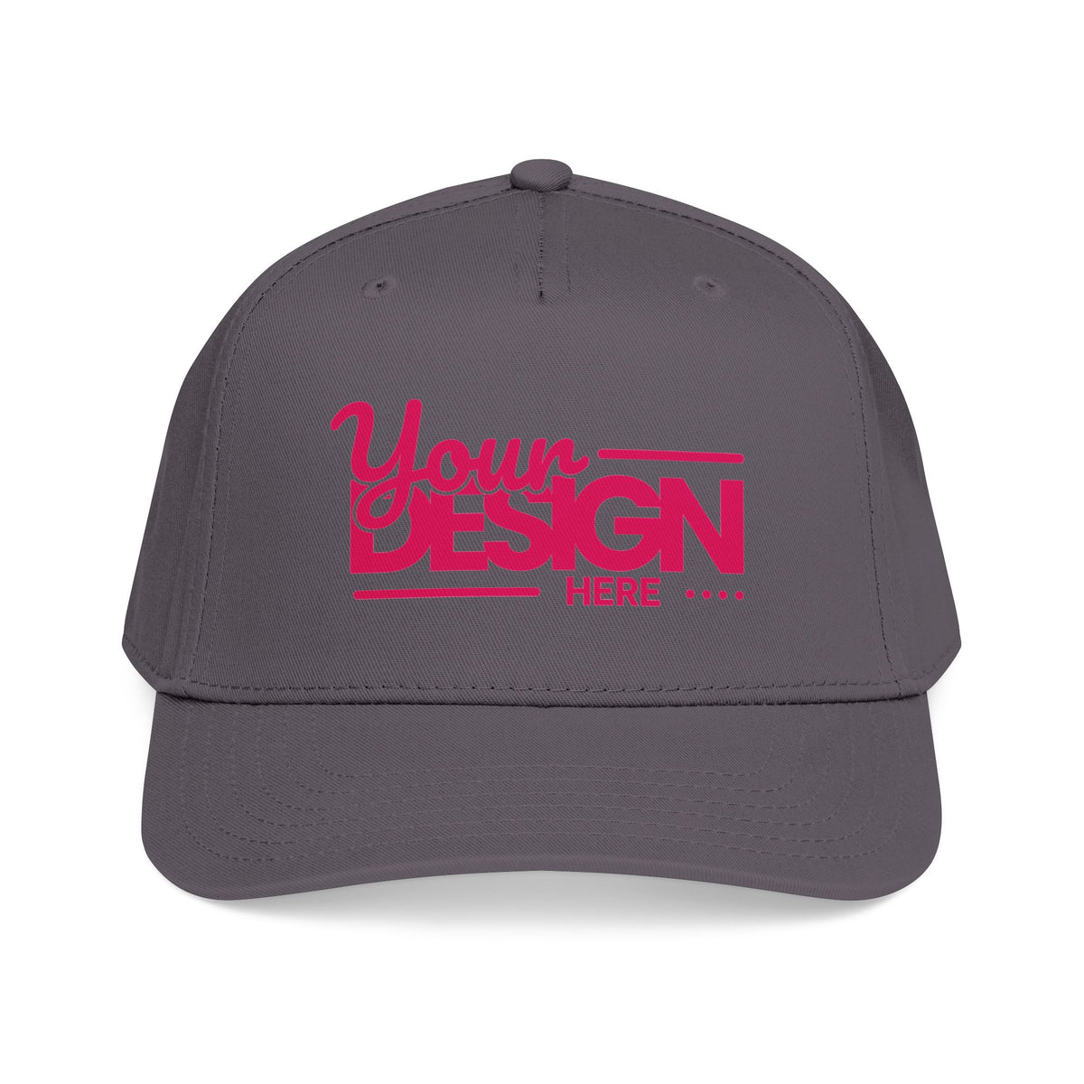 Custom Structured Baseball Cap – Personalized 5-Panel Snapback with Embroidered or Printed Design, Mid-Profile Custom Logo Ha