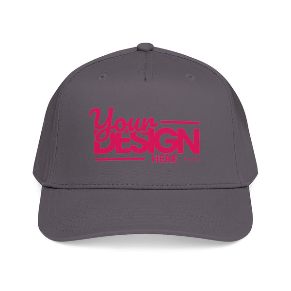 Custom Structured Baseball Cap – Personalized 5-Panel Snapback with Embroidered or Printed Design, Mid-Profile Custom Logo Ha