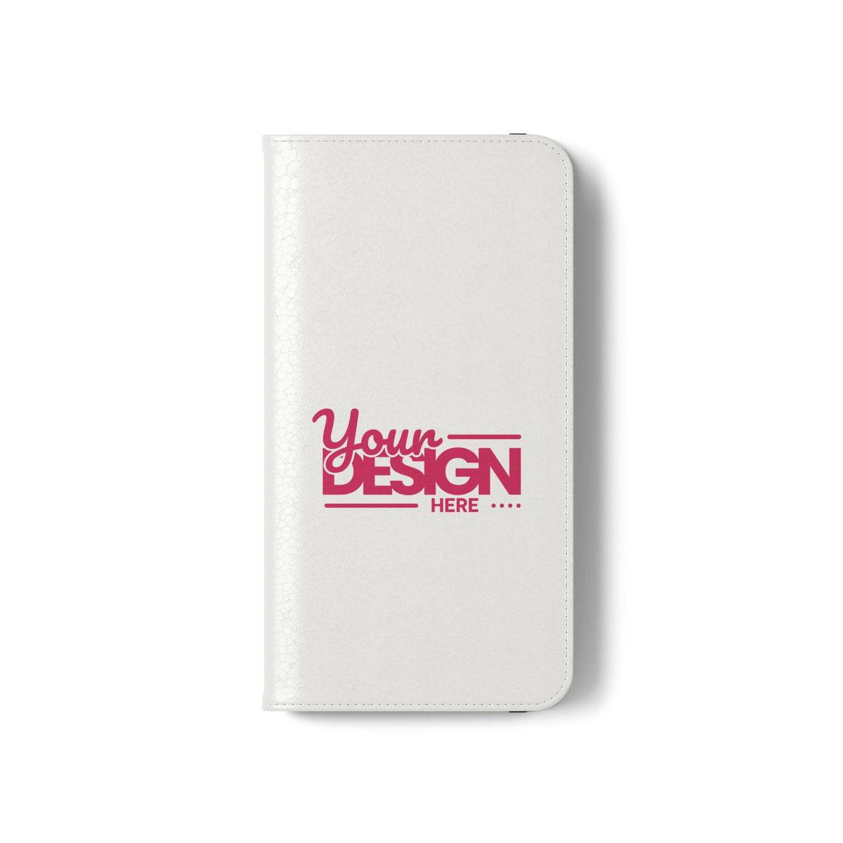 Customizable Flip Phone Wallet Case – ‘Your Design Here’ Folio Cover with Card Holder, Personalized Phone Case for iPhone