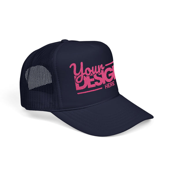 Custom Foam Trucker Hat – Personalized High-Profile 5-Panel Cap with Embroidery, Vintage Snapback Mesh Hat for Men & Women