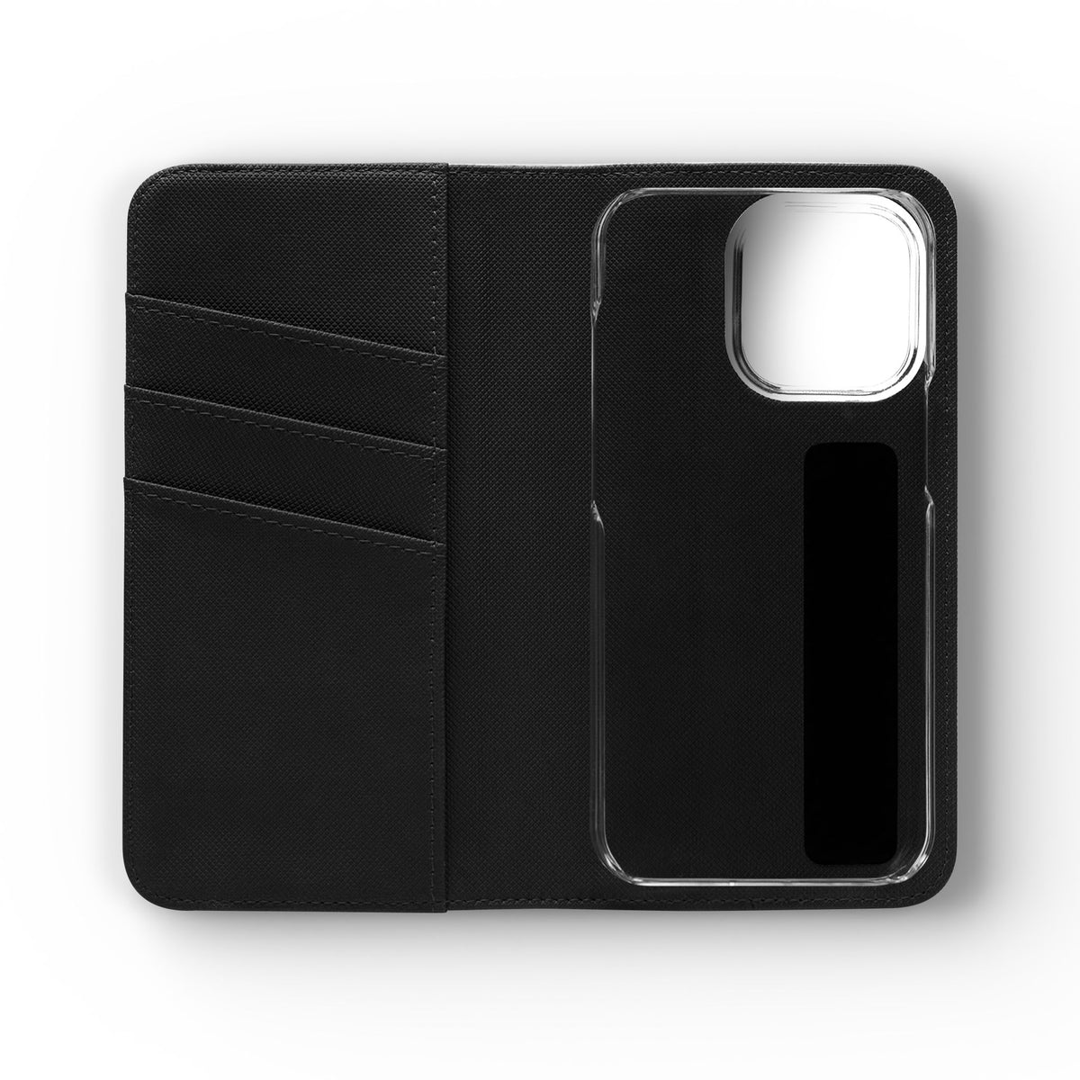 Customizable Flip Phone Wallet Case – ‘Your Design Here’ Folio Cover with Card Holder, Personalized Phone Case for iPhone