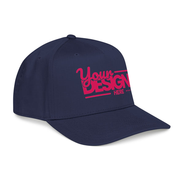 Custom Structured Baseball Cap – Personalized 5-Panel Snapback with Embroidered or Printed Design, Mid-Profile Custom Logo Ha