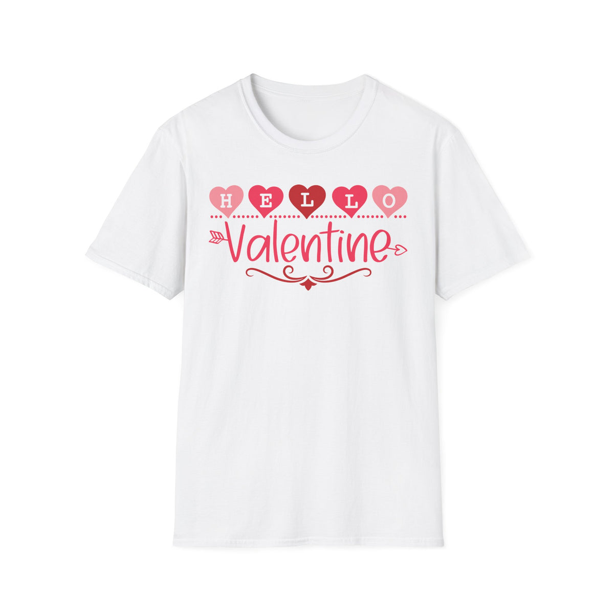 Greeting Valentine T-Shirt - Love Shirt - Heart Graphic Valentine's Tee