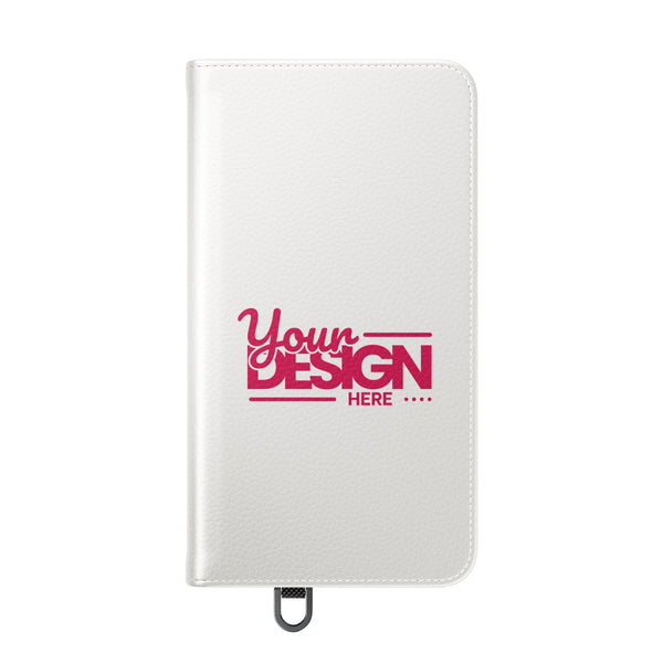 Customizable Flip Phone Wallet Case – ‘Your Design Here’ Folio Cover with Card Holder, Personalized Phone Case for Samsung