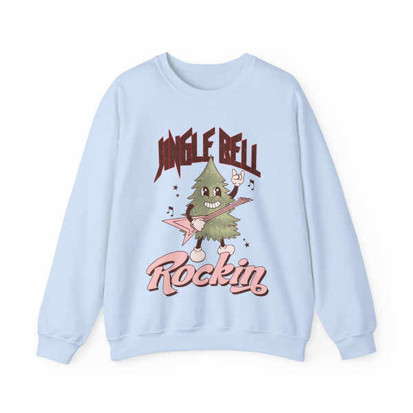 Jingle Bell Rockin' Crewneck Sweatshirt - Rock 'n' Roll Christmas Tree Christmas Sweater - Festive Fun