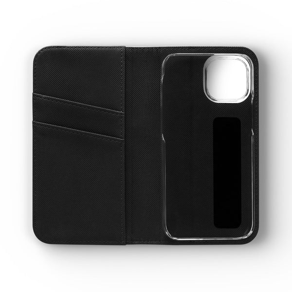 Customizable Flip Phone Wallet Case – ‘Your Design Here’ Folio Cover with Card Holder, Personalized Phone Case for iPhone