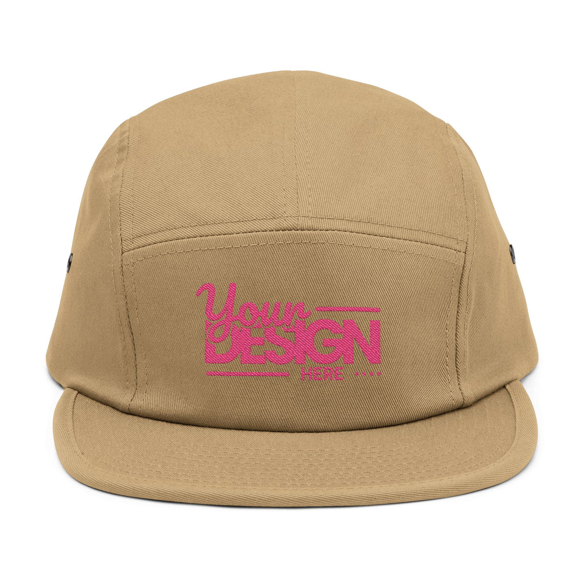 Custom Five-Panel Hat – Personalized Embroidered Cotton Cap, Low-Profile Streetwear Strapback with Front & Back Logo Design