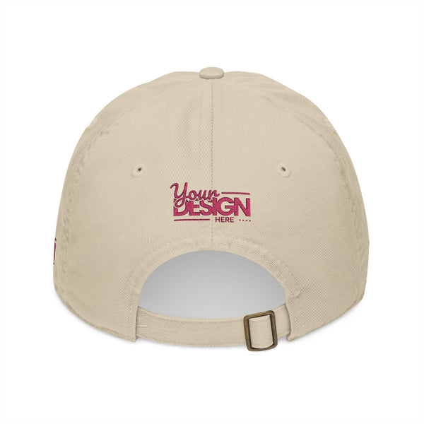 Organic Embroidered Baseball Cap – Custom ‘Your Design’ Logo Hat, Personalized Sustainable Dad Cap for Men & Women