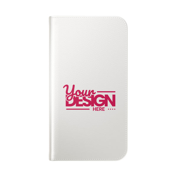 Customizable Flip Phone Wallet Case – ‘Your Design Here’ Folio Cover with Card Holder, Personalized Phone Case for iPhone