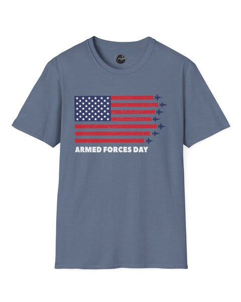 4th Of July Armed Forces USA Flag Shirt Red White Blue Unisex Patriotic Tee