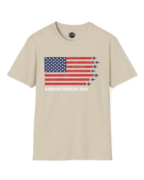 4th Of July Armed Forces USA Flag Shirt Red White Blue Unisex Patriotic Tee