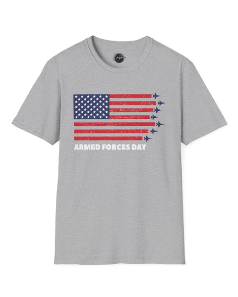4th Of July Armed Forces USA Flag Shirt Red White Blue Unisex Patriotic Tee