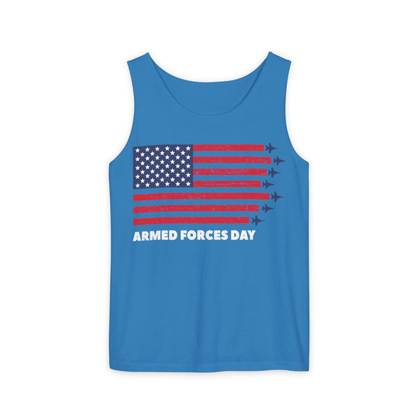 4th July Armed Forces Unisex Garment-Dyed Tank Top