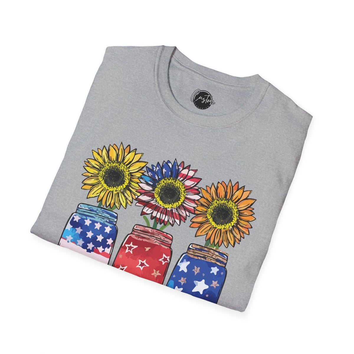 4th July Sunflower American Flag - 4th of July shirt, USA flag shirt, Red white blue tee, Patriotic - t-shirt, American