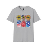 4th July Sunflower American Flag - 4th of July shirt, USA flag shirt, Red white blue tee, Patriotic - t-shirt, American pride tee