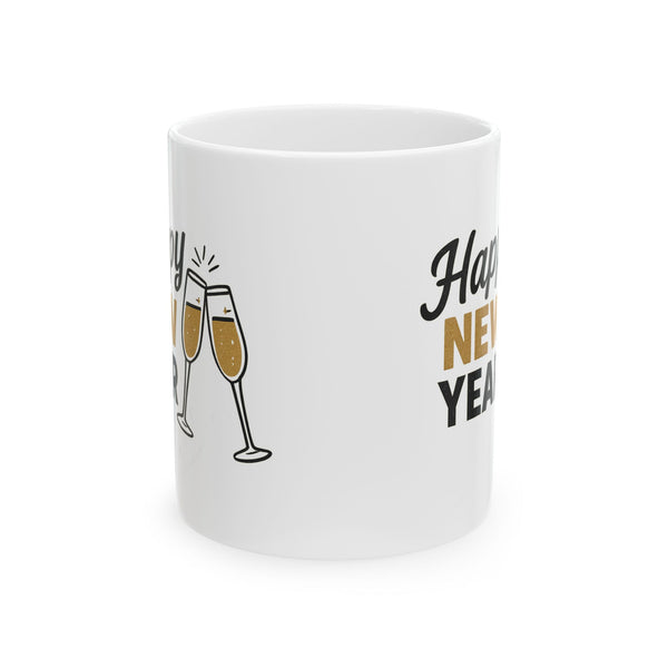 Happy New Year Champagne Mug — Festive NYE Coffee Cup (11oz, 15oz)