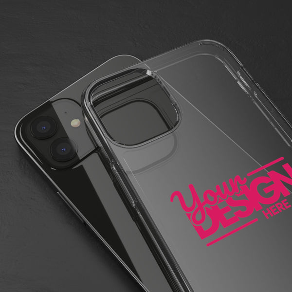 Clear Phone Case – Transparent Protective Cover with Custom Design (‘Your Design Here’), Personalized Case for iPhone