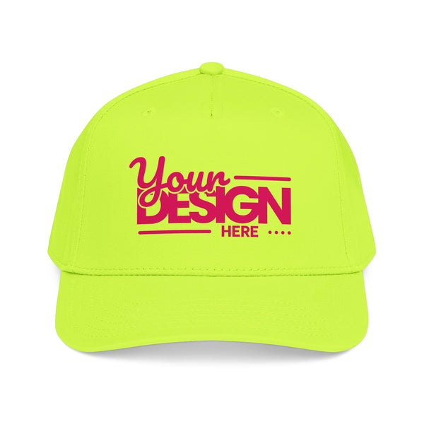 Custom Structured Baseball Cap – Personalized 5-Panel Snapback with Embroidered or Printed Design, Mid-Profile Custom Logo Ha
