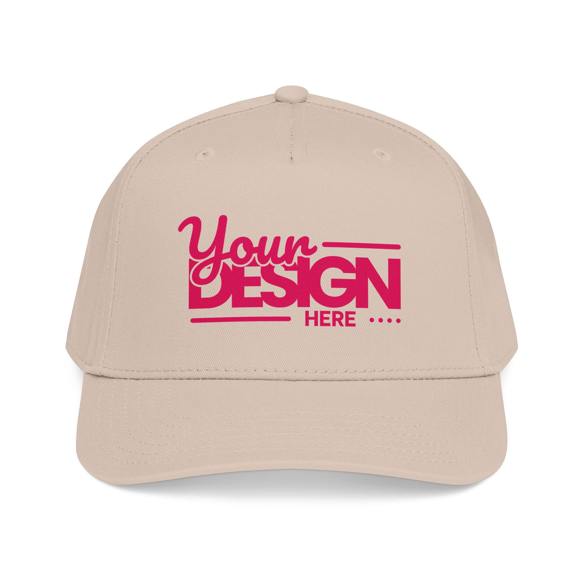 Custom Structured Baseball Cap – Personalized 5-Panel Snapback with Embroidered or Printed Design, Mid-Profile Custom Logo Ha