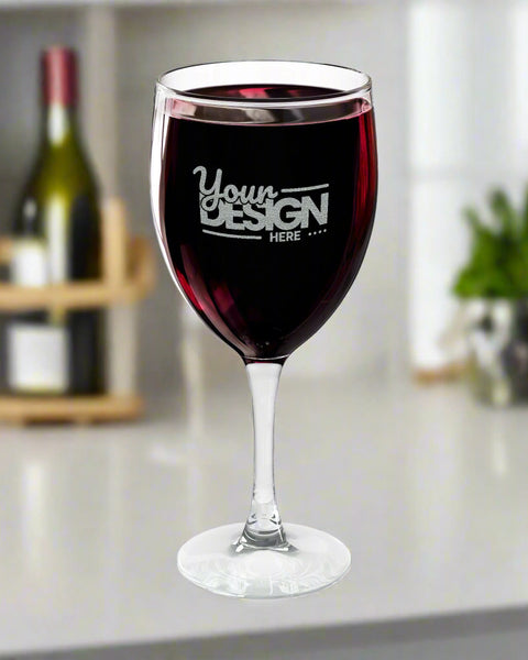 Engraved 10.5oz Wine Glass Customizable Gift for Wine Lovers Weddings