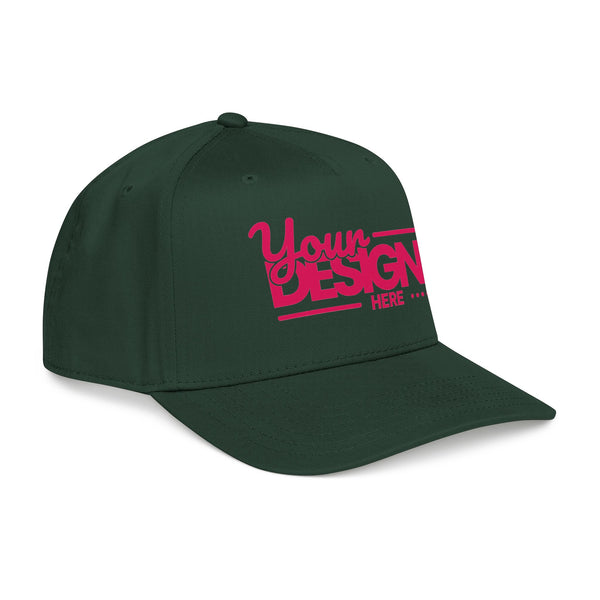 Custom Structured Baseball Cap – Personalized 5-Panel Snapback with Embroidered or Printed Design, Mid-Profile Custom Logo Ha