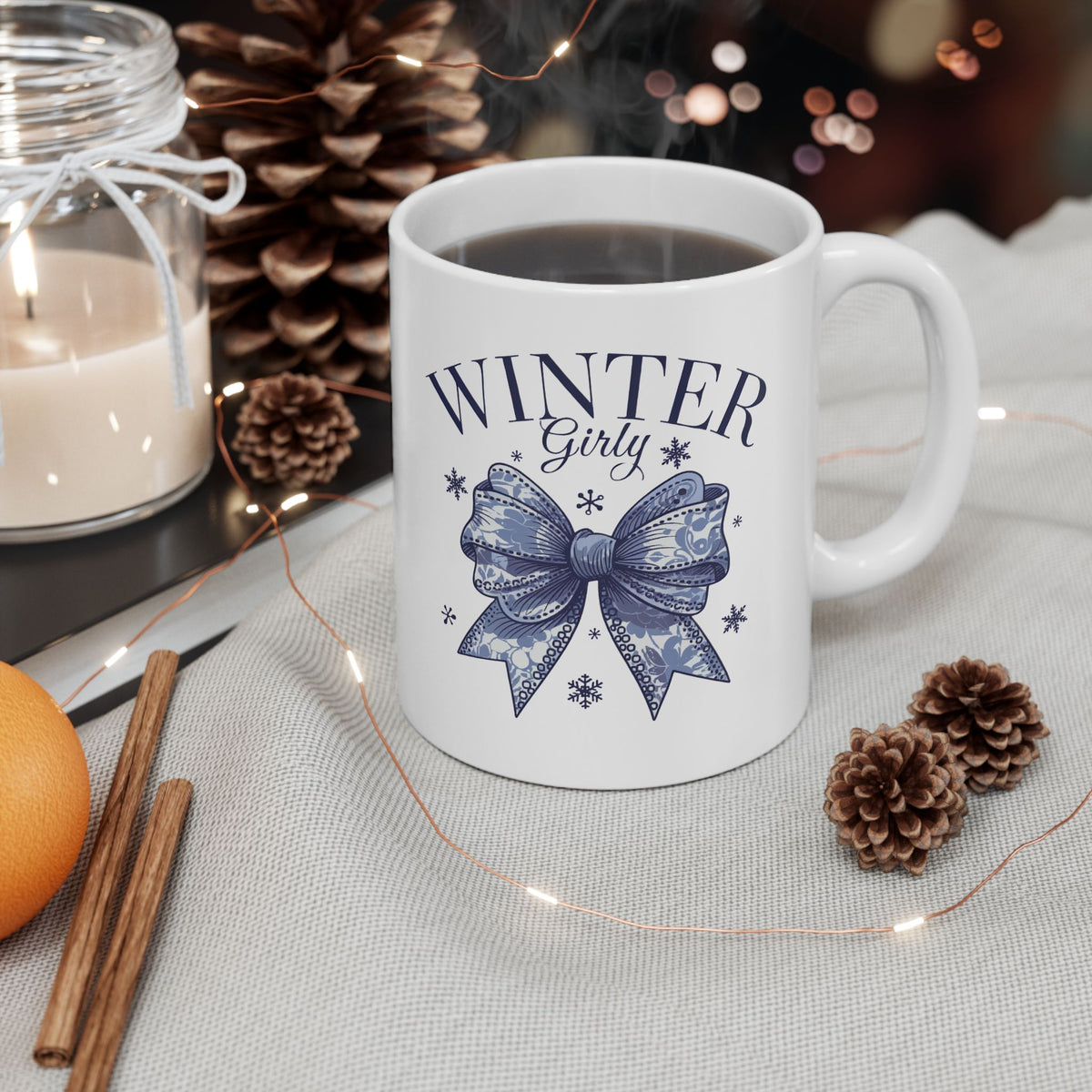 Winter Witch Ceramic Mug — 11oz & 15oz Mystical Tea Coffee Cup