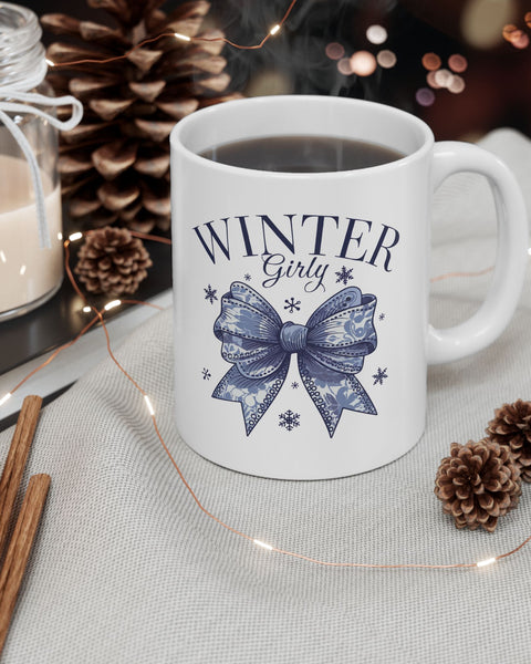 Winter Witch Ceramic Mug — 11oz & 15oz Mystical Tea Coffee Cup