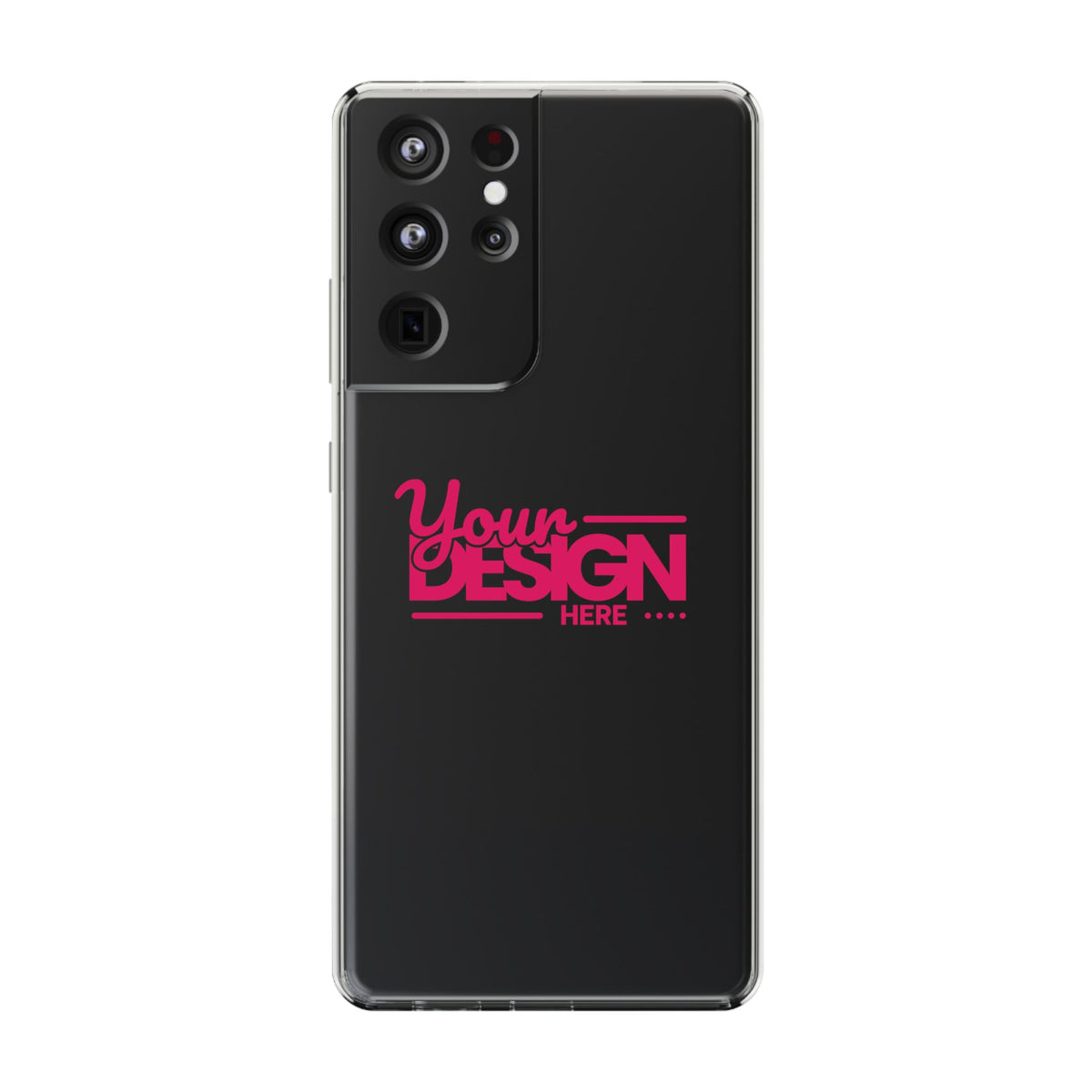 Clear Phone Case – Transparent Protective Cover with Custom Design (‘Your Design Here’), Personalized Case for Samsung