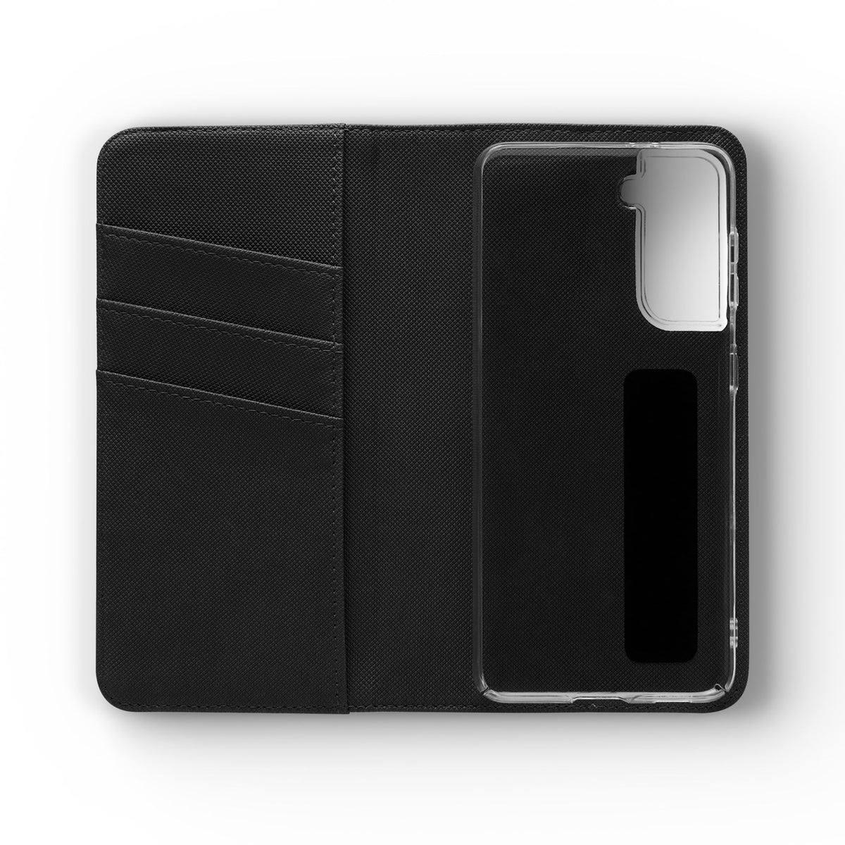 Customizable Flip Phone Wallet Case – ‘Your Design Here’ Folio Cover with Card Holder, Personalized Phone Case for Samsung