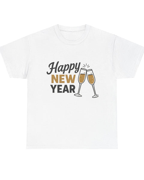 Happy New Year Tee — Champagne Toast Holiday T-Shirt