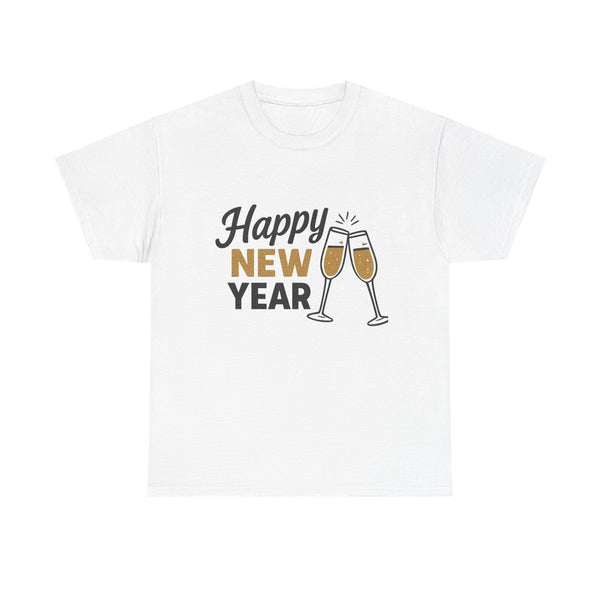 Happy New Year Tee — Champagne Toast Holiday T-Shirt