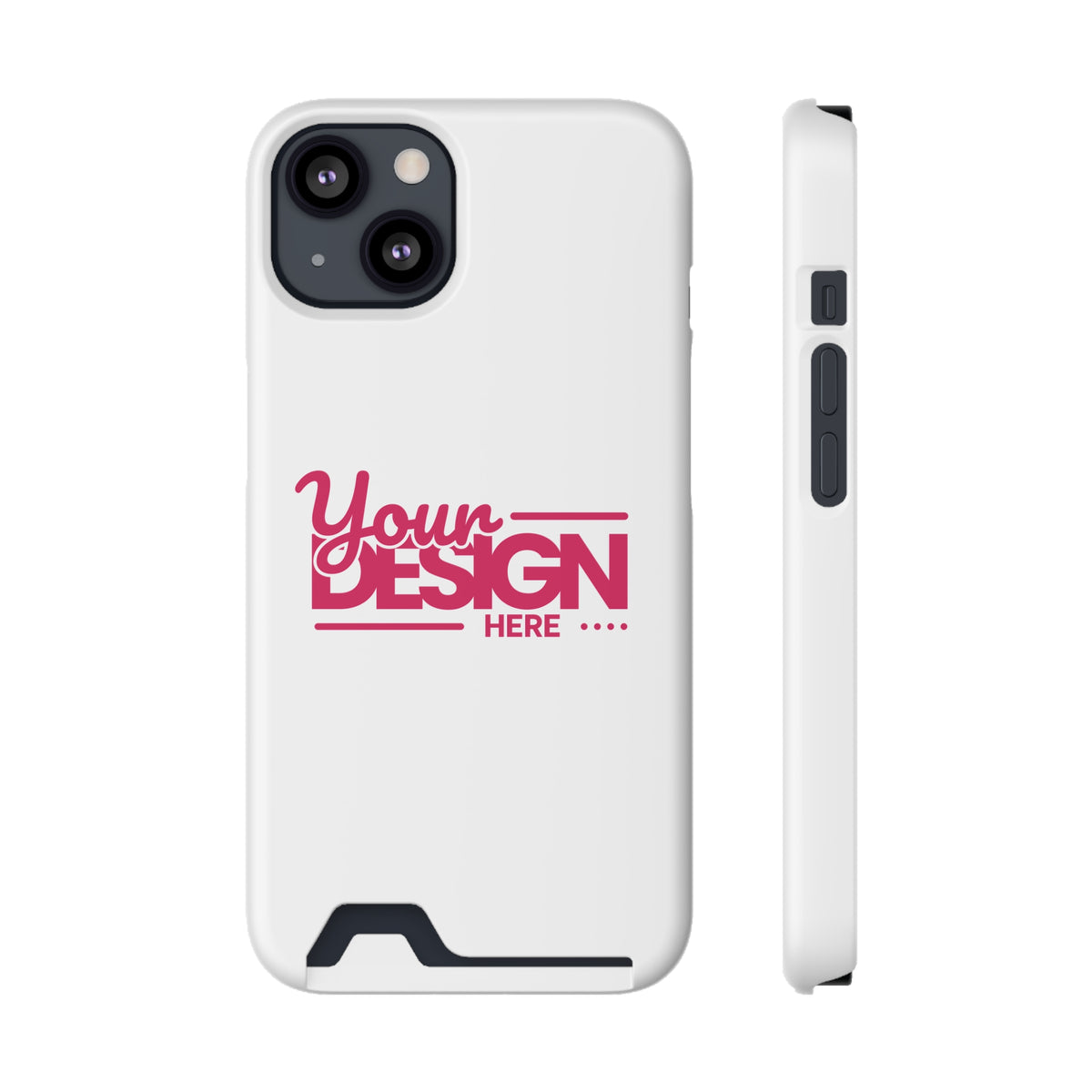 Card Holder Phone Case — Slim Protective Wallet Case with 'Your Design Here' Print