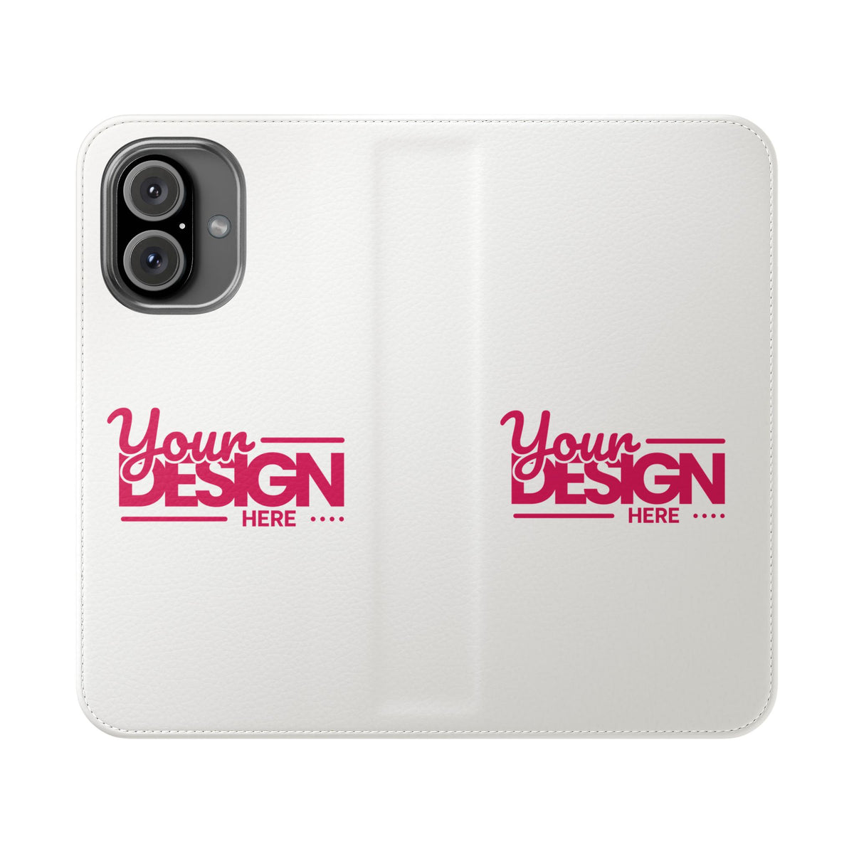 Customizable Flip Phone Wallet Case – ‘Your Design Here’ Folio Cover with Card Holder, Personalized Phone Case for iPhone