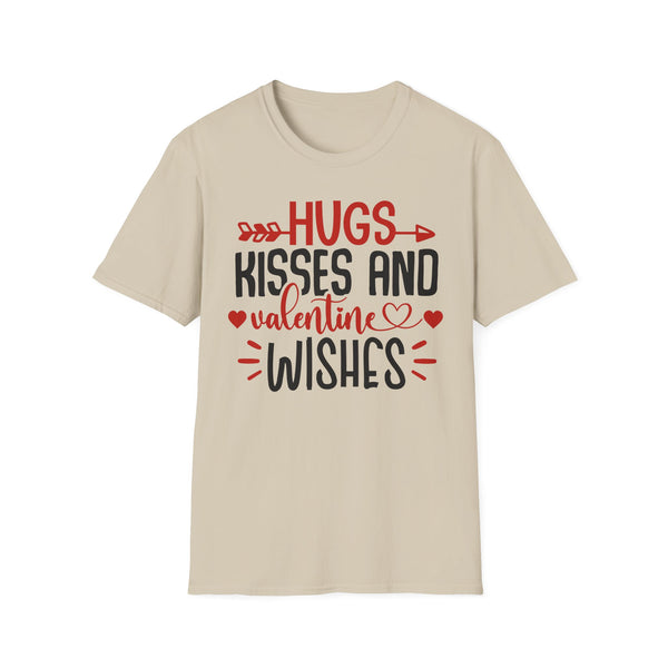 Hugs Valentine T-Shirt - Love Shirt - Heart Graphic Valentine's Tee