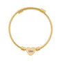 Engravable Heart Cuff Bracelet Personalized Love Charm Gold or Silver PVD by Printify