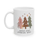 Christmas Tree Ceramic Mug — 'Winter Wishes & Snowy Kisses' Holiday Coffee Cup (11oz/15oz)