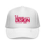 Custom Trucker Hat – Embroidered ‘Your Design Here’ Retro Script Cap, Personalized Mesh Snapback in Multiple Colors for Men & Women