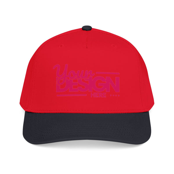 Custom Structured Baseball Cap – Personalized 5-Panel Snapback with Embroidered or Printed Design, Mid-Profile Custom Logo Ha