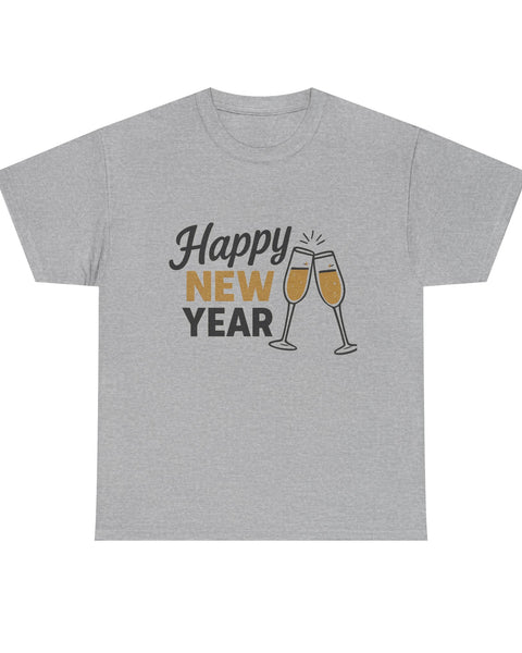 Happy New Year Tee — Champagne Toast Holiday T-Shirt