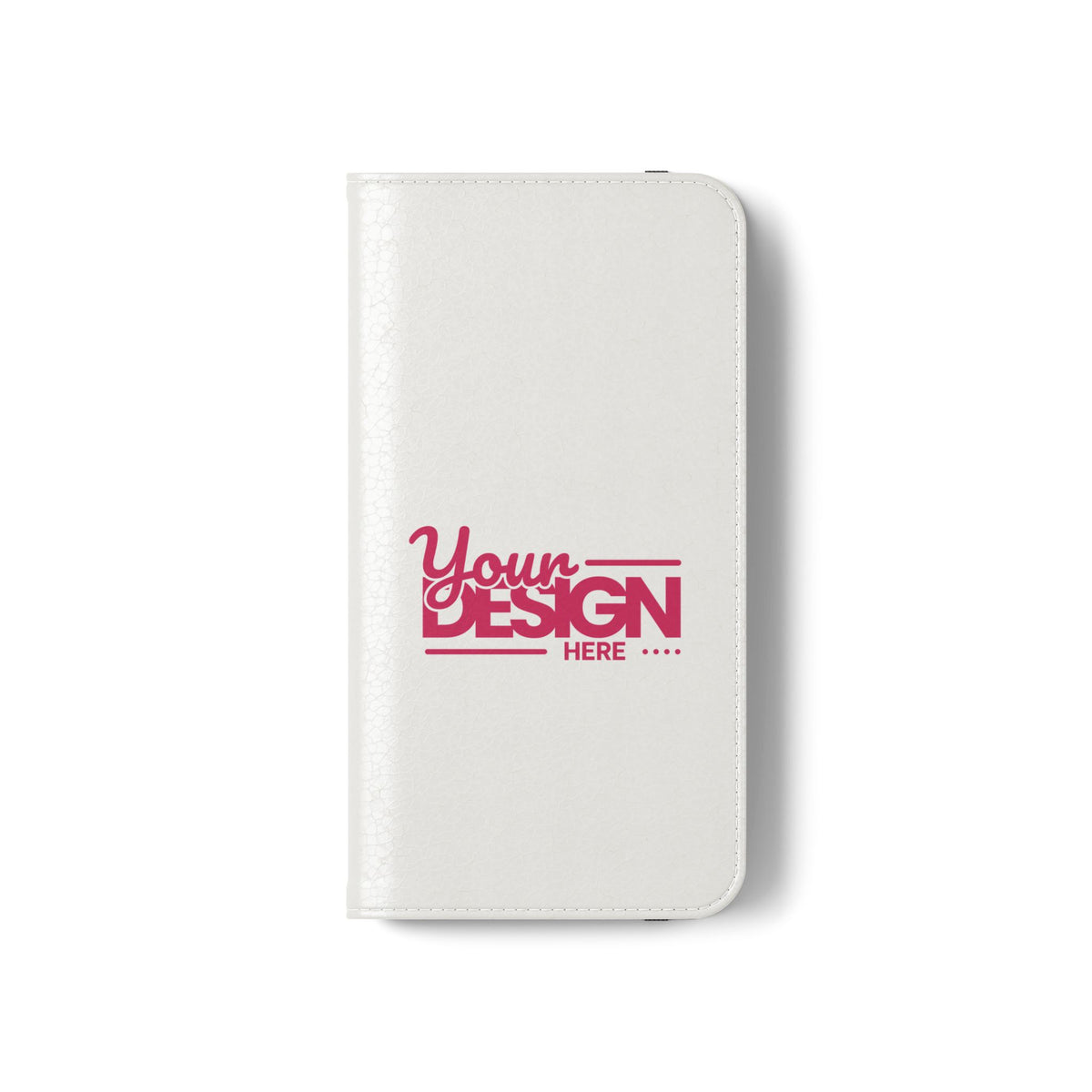 Customizable Flip Phone Wallet Case – ‘Your Design Here’ Folio Cover with Card Holder, Personalized Phone Case for iPhone