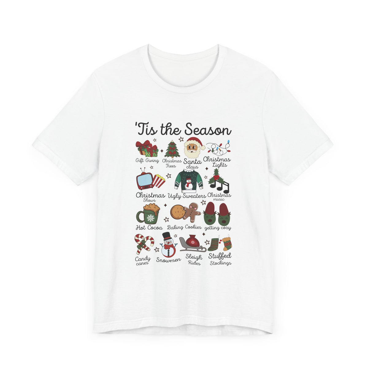 Tis the Season Funny Southern Retro Christmas T-Shirt - Groovy Santa & Tree Design