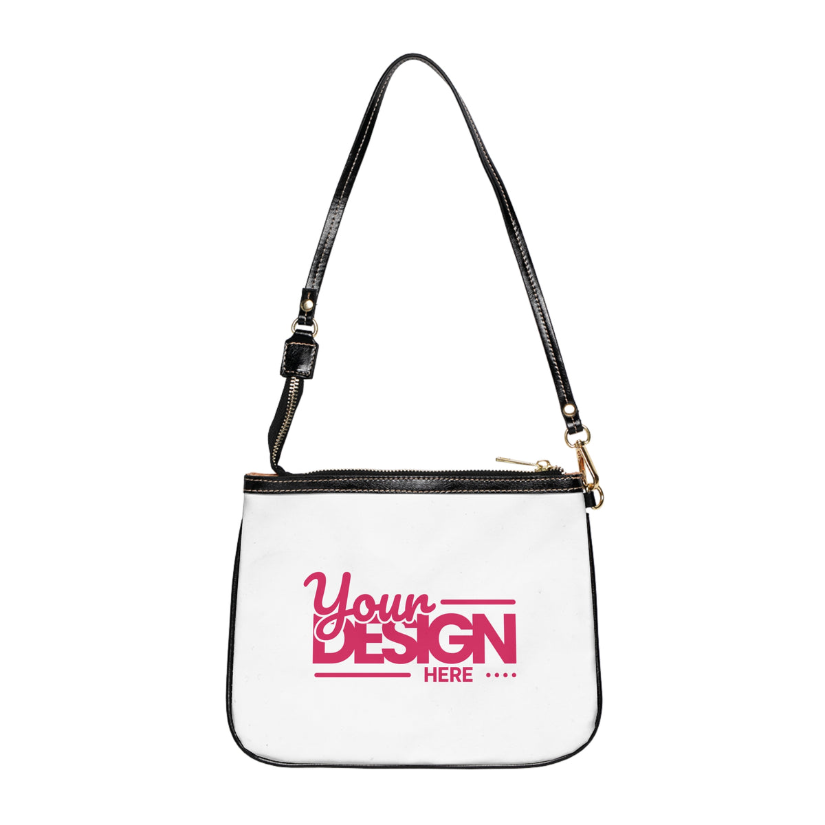 Custom Small Shoulder Bag – Personalized Pink ‘Your Design Here’ Print, Stylish Custom Tote Purse for Everyday Use & Gifts