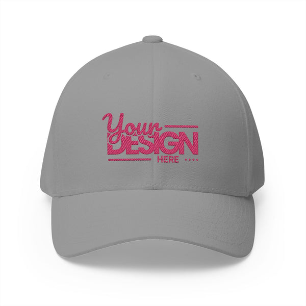 Embroidered ‘Your Design Here’ Structured Cap – Custom Logo Hat, Personalized Blank White Baseball Cap for Men & Women