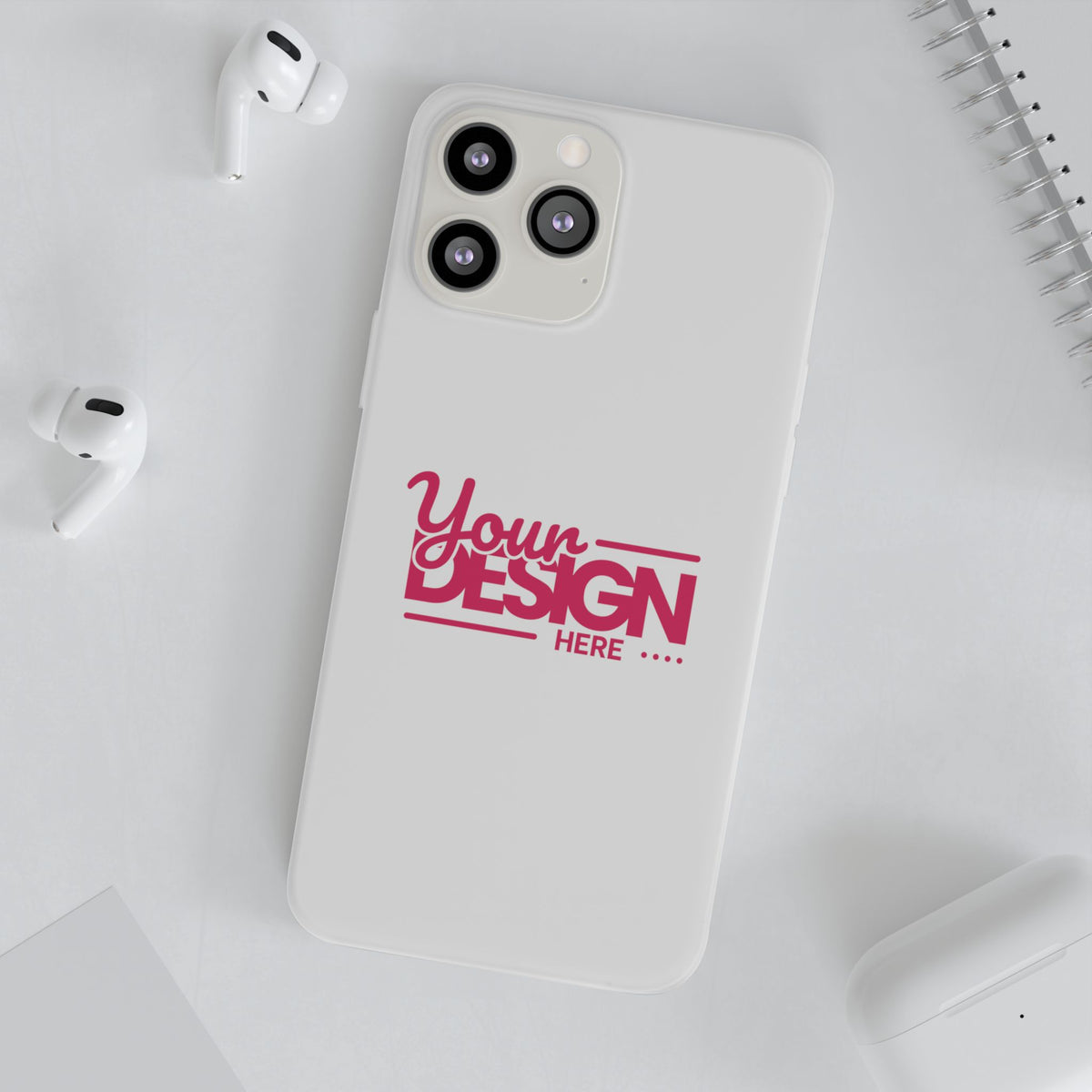 Customizable Flexi Phone Case – Personalize Your Design with Name or Photo, Flexible Protective Cover for iPhone
