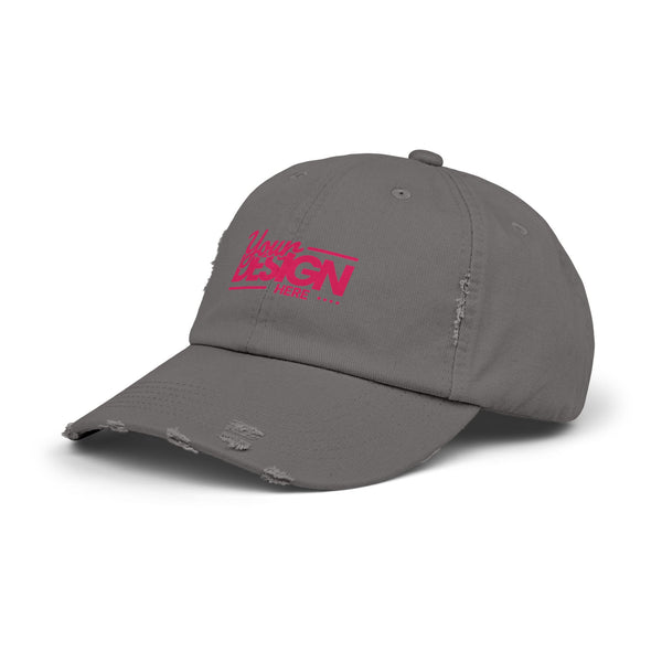 Distressed Dad Hat – Retro Pink ‘Your Design Here’ Custom Printed Cap, Personalized Vintage Baseball Hat for Men & Women