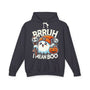 Funny Ghost Halloween Hoodie - 'Brruh I Mean Boo' Cute Ghost Graphic Sweatshirt - Cozy Halloween Sweatshirt for Men and