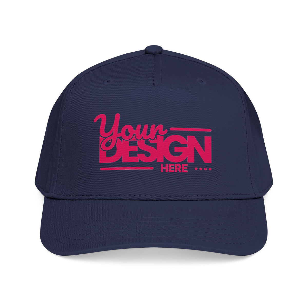 Custom Structured Baseball Cap – Personalized 5-Panel Snapback with Embroidered or Printed Design, Mid-Profile Custom Logo Ha